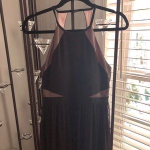 Black backless formal dress